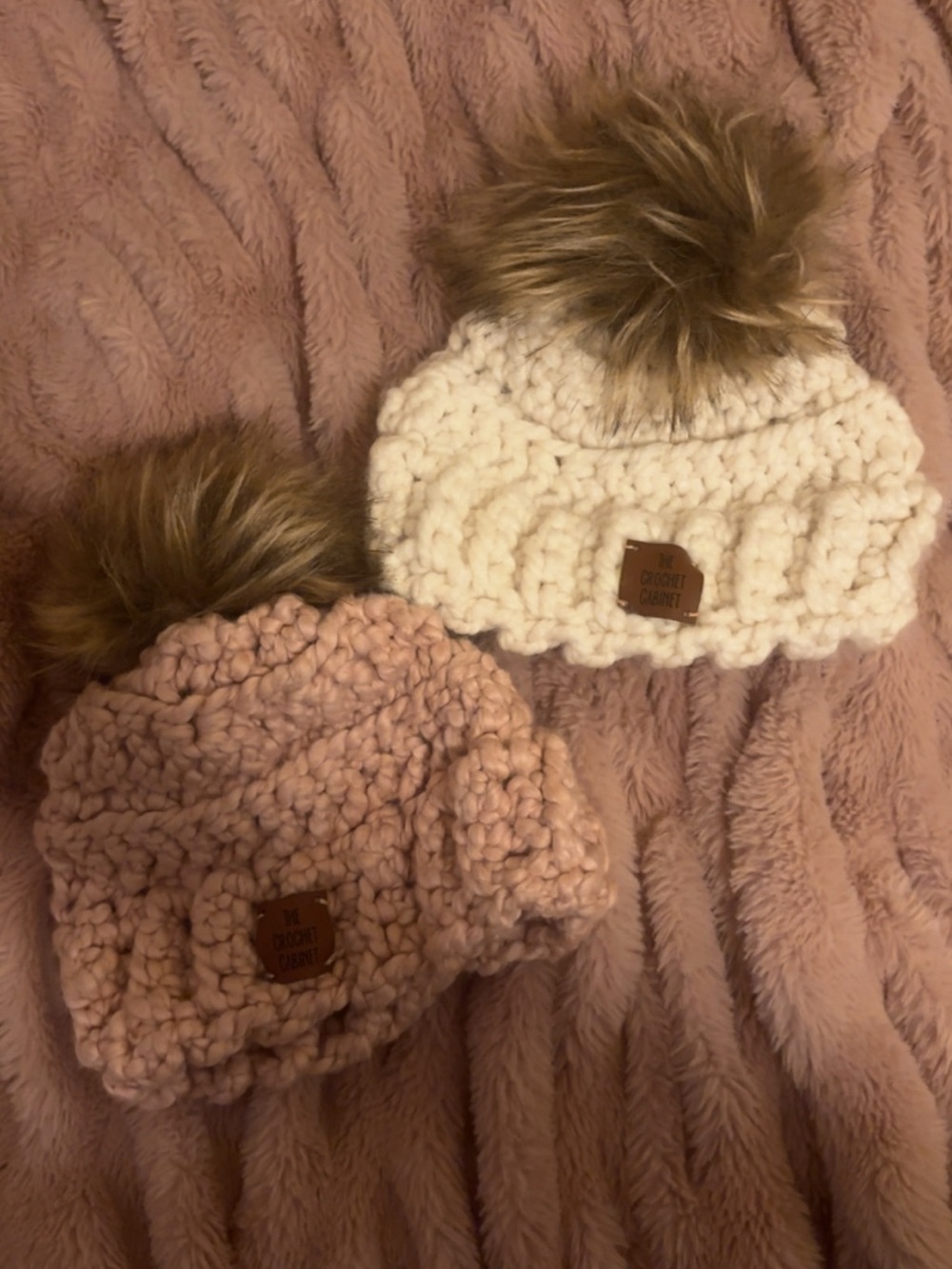 The Kids Pom Beanie - Pink & Cream